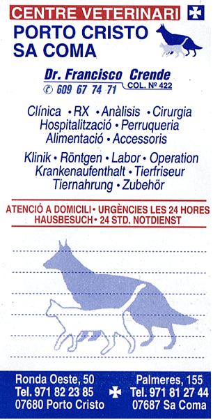 Veterinarios Mallorca veterinarias servicios de Mallorca Ingls Alemn Espaol perros gatos mdicos de los animales Mallorca Porto Cristo